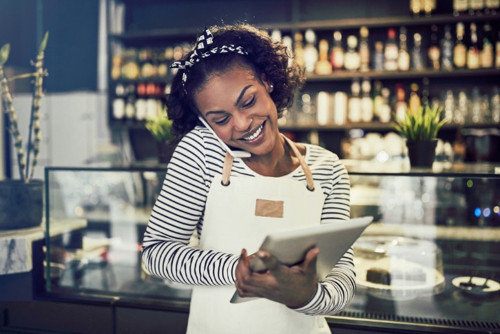 Smiling African American Man in Data Center